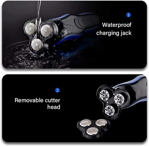 Miniatura 7 de Maquinilla de afeitar eléctrica para hombres – Afeitadoras rotativas 4 en 1 para hombres – Kit de aseo eléctrico – Maquinillas de afeitar húmedas