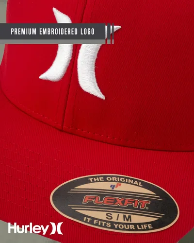 Miniatura 90 de Hurley Gorra de béisbol para hombre - Flexfit - Gorras de béisbol ajustadas para hombre (tamaños: S-XL)