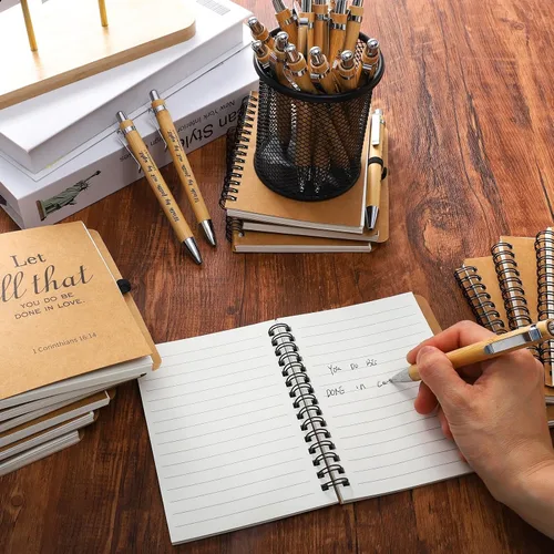 Miniatura 6 de 40 piezas/20 juegos de regalos cristianos, a granel, versículo de la Biblia, cuaderno en espiral y bolígrafo de oración, diario de oración