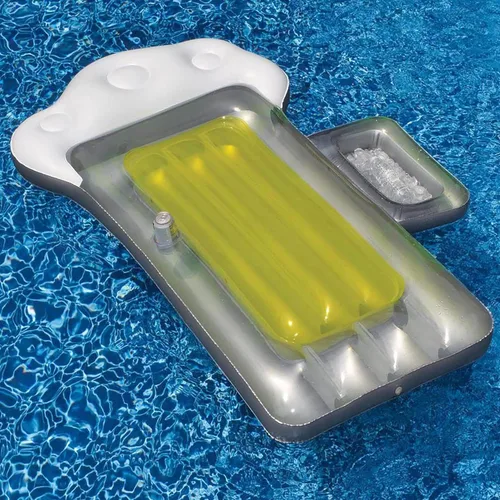 Miniatura 7 de Swimline Flotador inflable para piscina con cama, tumbona, esterilla divertida, taza de cerveza, amarillo
