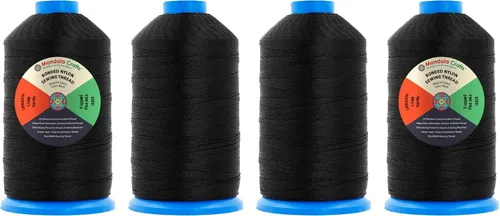 Miniatura 342 de Mandala Crafts - Hilo de nailon para coser cuero, tapicería, mezclilla y para trenzar el pelo; resistente, 1500 yardas, tamaño 69 T70 Marrón