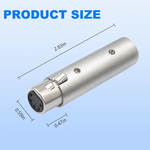 Miniatura 3 de XLR - Adaptador hembra de 5 pines a macho de 3 pines, convertidor profesional de señal DMX/audio, conectores de bloqueo de aleación de zinc, cable
