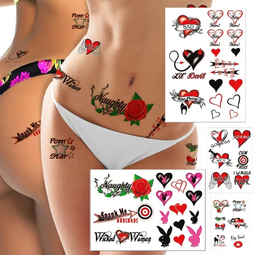 Más de 44 tatuajes temporales sexys y traviesos para mujeres - Diversión para adultos para la parte inferior de la espalda, piernas, brazos,