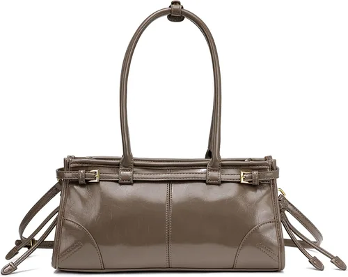 Miniatura 11 de NEWBELLA Bolso de mano de piel sintética para mujer, bolso de hombro convertible con asa superior para trabajo de noche