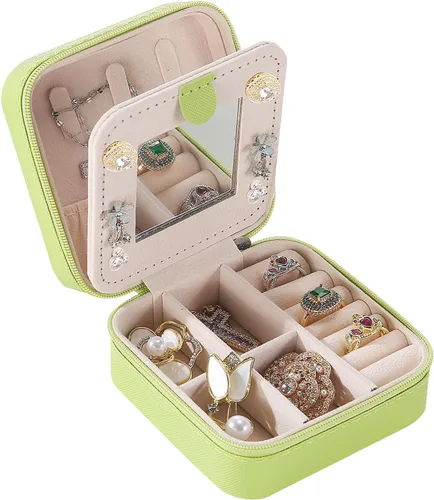Miniatura 15 de KElofoN Estuche de viaje para joyas Caja de viaje para joyas Organizador de joyas de viaje Pequeño estuche organizador de joyas para niñas y mujeres