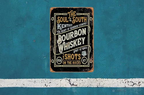 Miniatura 3 de ZYPENG Letrero de metal retro de Kentucky Bourbon Whisky Decoración de pared para bar, pub, hombre, cueva, club, hogar, 8 x 12 pulgadas