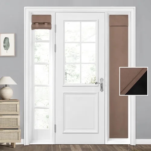 Miniatura 69 de HOMEIDEAS Cortinas 100% Opacas para Luces Laterales de Puerta Principal, Cubierta de Ventana de Puerta de Aula, Persianas de Privacidad