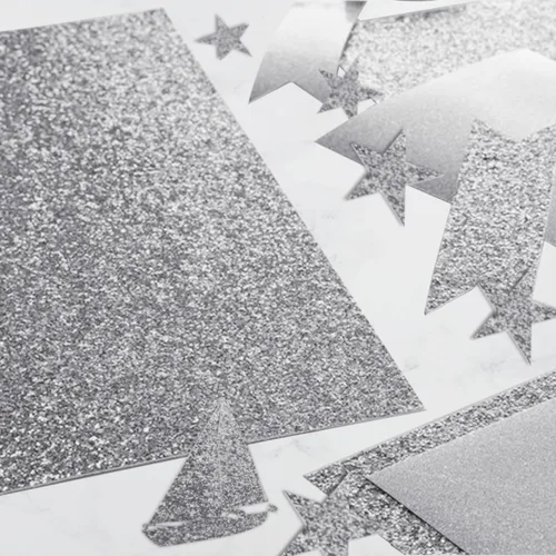 Miniatura 7 de SANZIX 25 hojas de papel de cartulina con purpurina plateada, 8.2 x 11.7 pulgadas, 110 libras, 300 GSM, cartulina de papel con purpurina plateada