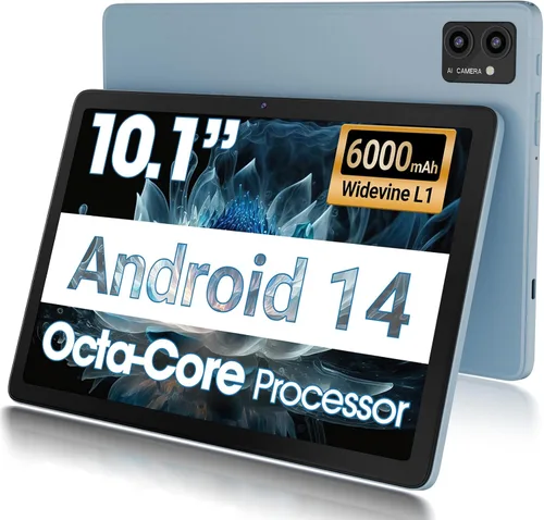 DigiLand Tablet Android 14 de 10.1 pulgadas, 10 GB de RAM 64 GB+256 GB de almacenamiento expandible, procesador Octa-Core, pantalla táctil HD IPS,