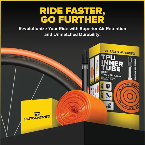 Miniatura 8 de Ultraverse Cámaras interiores para bicicleta de carretera de TPU 700 x 18-32 con válvulas Presta de 45mm, 65mm, 85mm, tubos ultra ligeros