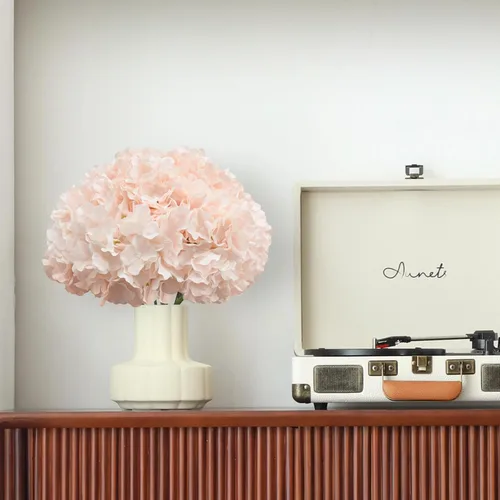 Miniatura 5 de 10 flores artificiales de hortensias, cabeza de hortensia artificial de seda con hortensias de tallo para novia, boda, baby shower, decoración