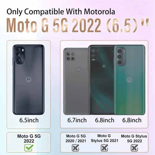 Miniatura 2 de Likiyami Funda 3 en 1 para Motorola Moto G Pure 2021 con diseño de corazón para mujeres y niñas, bonita, de lujo, bonita con soporte, funda estética