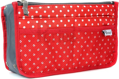 Periea - Organizador de bolso de mano con inserto - Chelsy - 28 colores disponibles - Pequeño, mediano o grande, Rojo, S