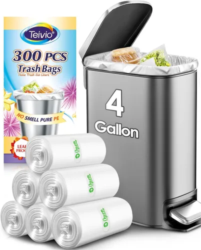 Miniatura 37 de Teivio - Bolsas de basura medianas sin perfume de 8 galones, 220 unidades, para bolsas de basura de 7, 8, 9 y 10 galones de grosor, bolsas