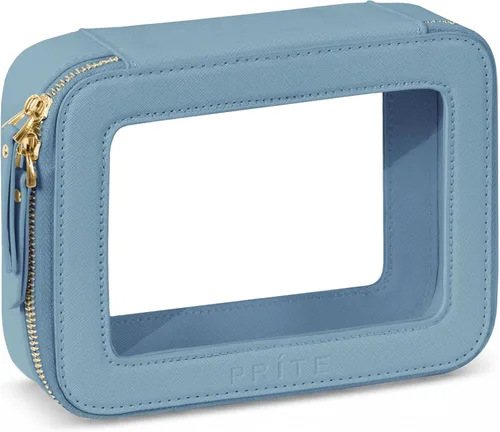 Miniatura 20 de Prite Bolsa de maquillaje transparente, estuche organizador de cosméticos, bolsa de aseo de viaje impermeable, bolsa para el cuidado de la piel