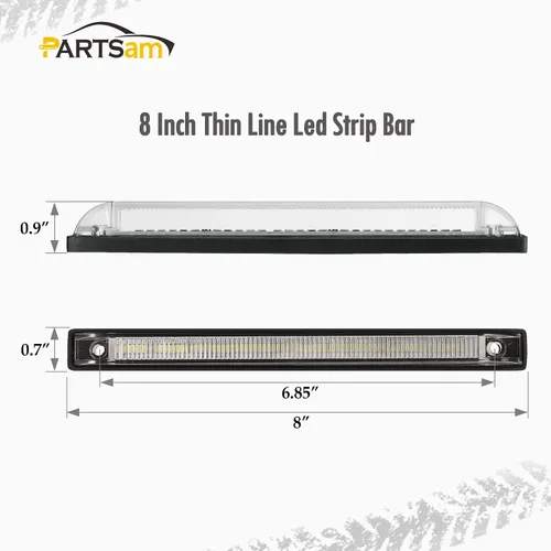 Miniatura 5 de Partsam – Tira de luces utilitarias, 18 diodos ledes, impermeable, color blanco, de 4 x 8 pulgadas, 12 V, universal
