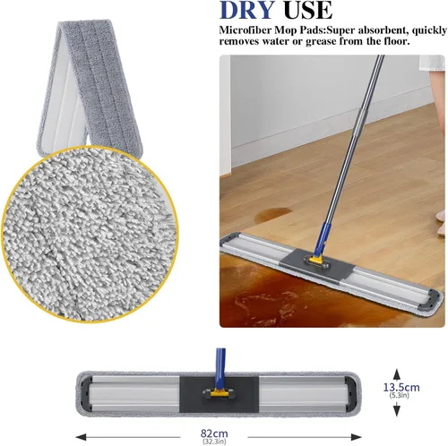 Miniatura 6 de Masthome - Trapeador comercial de 36 pulgadas para limpieza de suelos, trapeador industrial resistente Masthome con 3 almohadillas, trapeadores