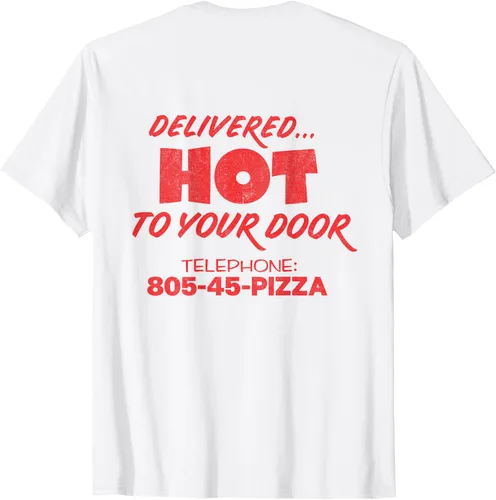 Miniatura 3 de Stranger Things Camiseta con texto en inglés 4 Surfer Boy Pizza Employe, Blanco