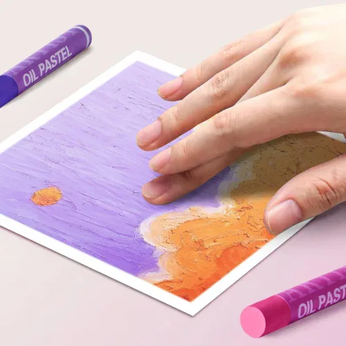 Miniatura 5 de Mifuner Juego de pasteles suaves al óleo (6 palos, 6 colores), colores pasteles al óleo pesados vibrantes y cremosos, suministros de arte pastel