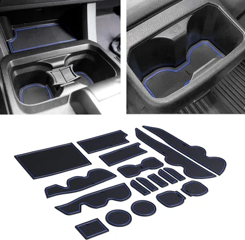 Miniatura 10 de JDMCAR Compatible con accesorios Toyota Tacoma 2016-2023 Kit de insertos premium para portavasos, consola y bolsillos de puerta