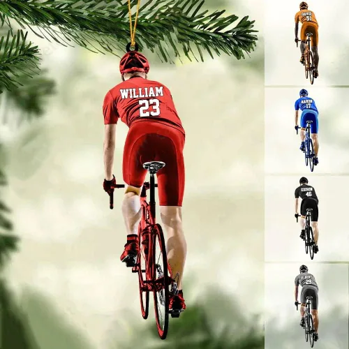 Miniatura 7 de Adorno plano de acrílico personalizado para hombre, triatlón, atleta, motociclista, bicicleta, adorno acrílico, regalo para ciclistas para amantes