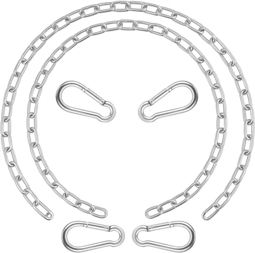 Miniatura 10 de Paquete de 2 cadenas colgantes de 25 pulgadas con 4 mosquetones, kits colgantes de capacidad de 440 libras, herrajes resistentes para sillas