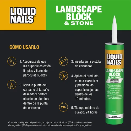 Miniatura 8 de Liquid Nails LN-905, Landscape, adhesivo, 10 onzas