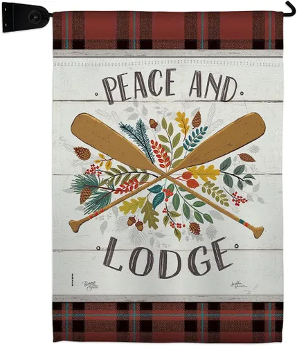 Miniatura 10 de Peace And Lodge - Juego de banderas de jardín para colgar en la pared, para exteriores, rústico, cabaña, alce, vida silvestre, aventura, bosque