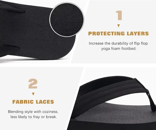 Miniatura 6 de KuaiLu Chanclas con soporte de arco para mujer, cómodas, ligeras, suaves, acolchadas, para yoga, sandalias para caminar