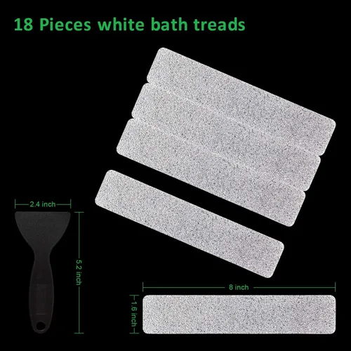 Miniatura 6 de Tiras antideslizantes para bañera, 18 unidades, adhesivos más grandes, antideslizantes, para bañera, baño, escaleras con raspador prémium