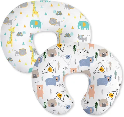 Miniatura 12 de Little Grape Land Juego de 2 fundas de almohada de algodón para lactancia, suaves y transpirables, extraíbles para almohadas de alimentación, fundas