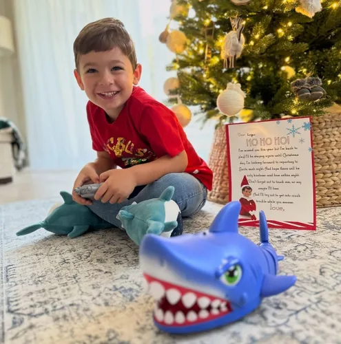Miniatura 3 de Juguete de tiburón a control remoto para niños Robot de tiburón RC recargable con acción realista de mordida y natación, mascota electrónica