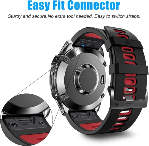 Miniatura 3 de ZPJPPLX 26mm Correas de reloj de fácil ajuste para tactix 8 Fenix 8 51mm 7X Pro 6X 5X, correas deportivas de silicona suave compatibles para Garmin