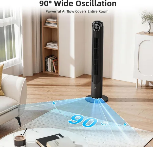 Miniatura 3 de Antarctic Star T36 Tower Fan-36 Inch, Bladeless Oscillating Fan with Remote, 6 Speeds & 4 Modes, LED Display, 9H Timer, Quiet Floor Standing Fan for