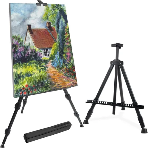 Miniatura 10 de Caballete portátil para pintar, caballete de pintura de altura ajustable con bolsa, caballete de arte de mesa para pintar soporte de lienzo, soporte