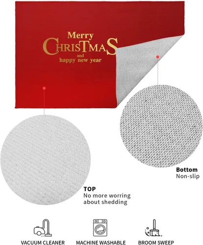 Miniatura 3 de Tapete para puerta delantera, antideslizante, absorbente, para puerta de entrada, para interiores y exteriores, tapete pequeño de Feliz Navidad