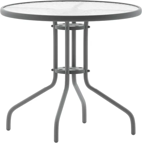 Miniatura 12 de Flash Furniture Bellamy - Mesa auxiliar redonda con marco de metal de vidrio templado para interiores y exteriores de 23.75 pulgadas