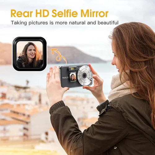 Miniatura 3 de Cámara digital 4K para adolescentes, cámara digital FHD de 64 MP para niños con tarjeta SD de 64 GB, cámaras de zoom digital 18X para fotografía