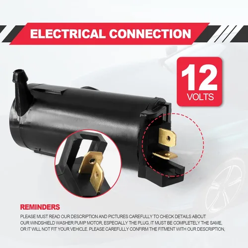Miniatura 5 de Bomba de lavado de parabrisas, compatible con Acura Honda Suzuki, reemplaza al OEM: 38512SC4673, 38512SC4672, 38512SDAA01, Delco 8-6721, Bomba