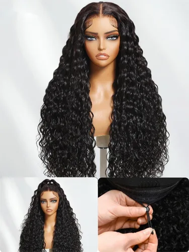 Miniatura 2 de Peluca de cabello brillante sin pegamento con correa de cordón ajustable, peluca de encaje precortada, peluca de encaje frontal de 13 x 4 pulgadas