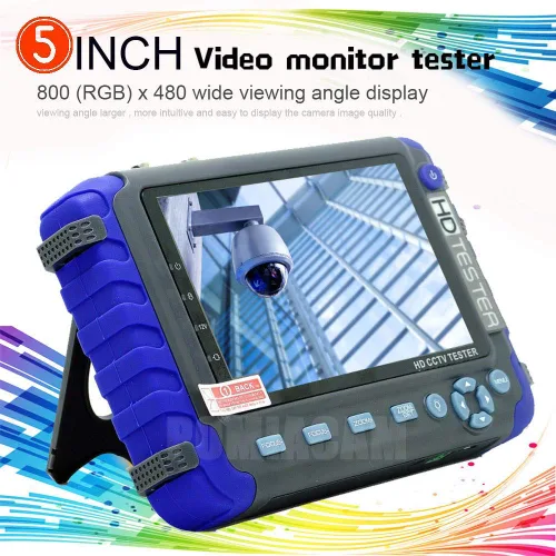 Miniatura 4 de Monitor de CCTV Monitor de muñeca de 5.0 pulgadas - Probador de cámara coaxial 4 en 1 para 8MP/5MP/1080P AHD/TVI/CVI/CVBS - Soporta prueba de video