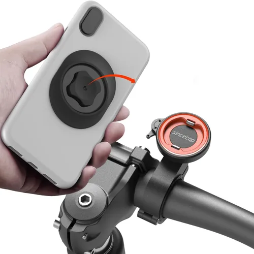 Miniatura 13 de Soporte de teléfono para motocicleta, soporte para teléfono celular con módulo amortiguador de vibraciones, soporte de manillar de bicicleta frontal