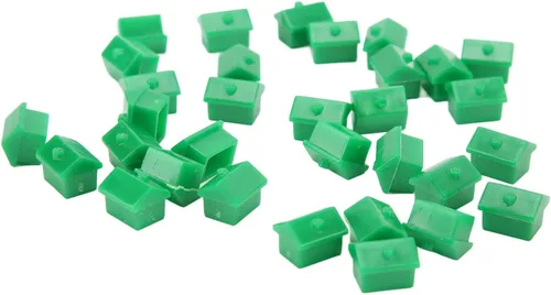 Miniatura 7 de Casas de repuesto para juegos de mesa, juego completo de 44 piezas con hoteles de plástico duradero para noches de juegos familiares y actividades