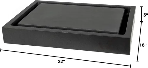 Miniatura 9 de Eden Bath EB_S006LS-H - Fregadero rectangular de piedra infinita para piscina, piedra de lava afilada Negro
