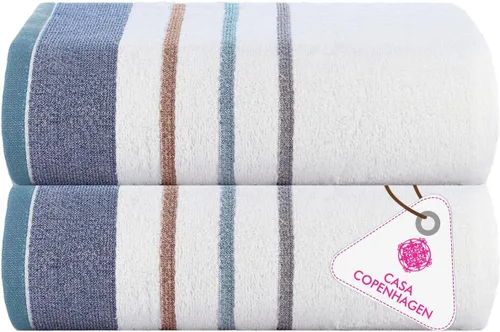 Miniatura 131 de CASA COPENHAGEN Juego de 6 toallas de palomitas de maíz, color azul polvoriento, 21.16 oz/m², 2 toallas de baño, 2 toallas de mano y 2 toallas