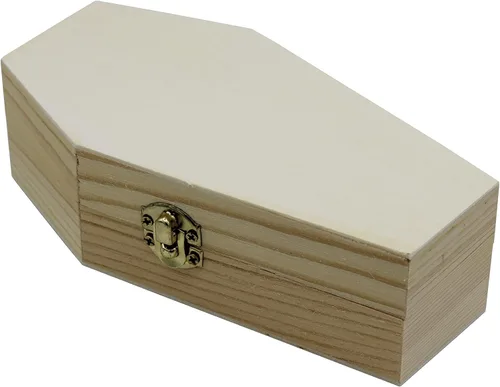 Miniatura 4 de Creative Hobbies Ataúdes funerarios pequeños de madera sin terminar de 6 pulgadas, tamaño de 6 x 3 x 1.75 pulgadas, rellenables para fiestas