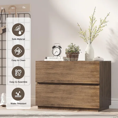 Miniatura 7 de woodtalks Cajonera apilable de 2 cajones, cómodas de almacenamiento multiusos para dormitorio, clóset, gabinete de almacenamiento para entrada
