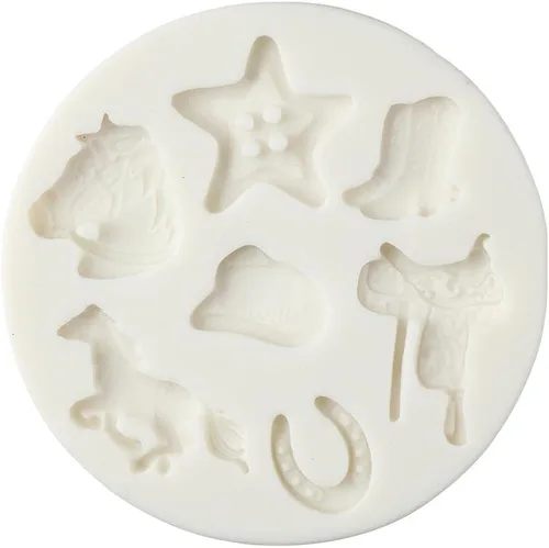 Miniatura 5 de 2 moldes de silicona con temática de vaquero occidental para decoración de velas, chocolate, decoración de postres