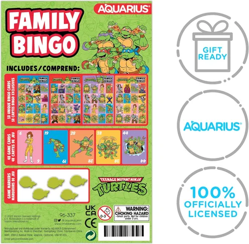 Miniatura 7 de Aquarius Teenage Mutant Ninja Turtles Juego de bingo – Juego de fiesta familiar con licencia oficial para edades de 8 años en adelante, 2 – 18