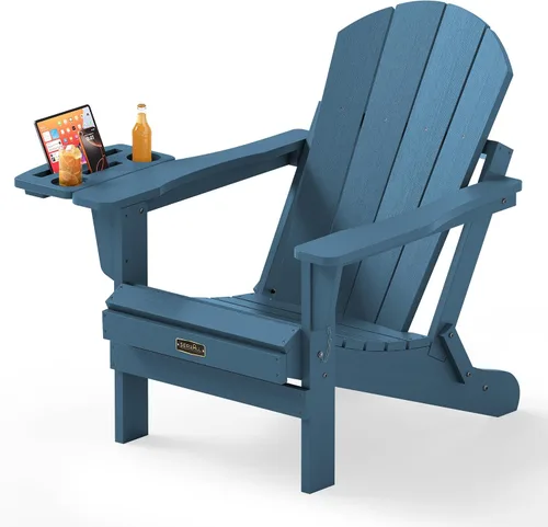 Miniatura 34 de SERWALL - Silla plegable Adirondack para patio, jardín, exterior, resistente a la intemperie, sillas para hoguera, color naranja